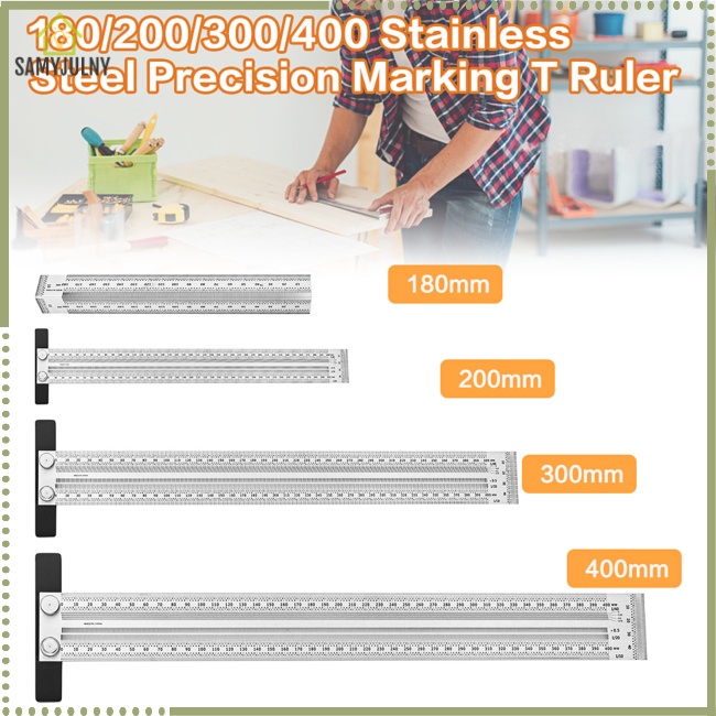 Thước Đo Bằng Hợp Kim Nhôm Độ Chính Xác Cao 180mm / 200mm / 300mm / 400mm