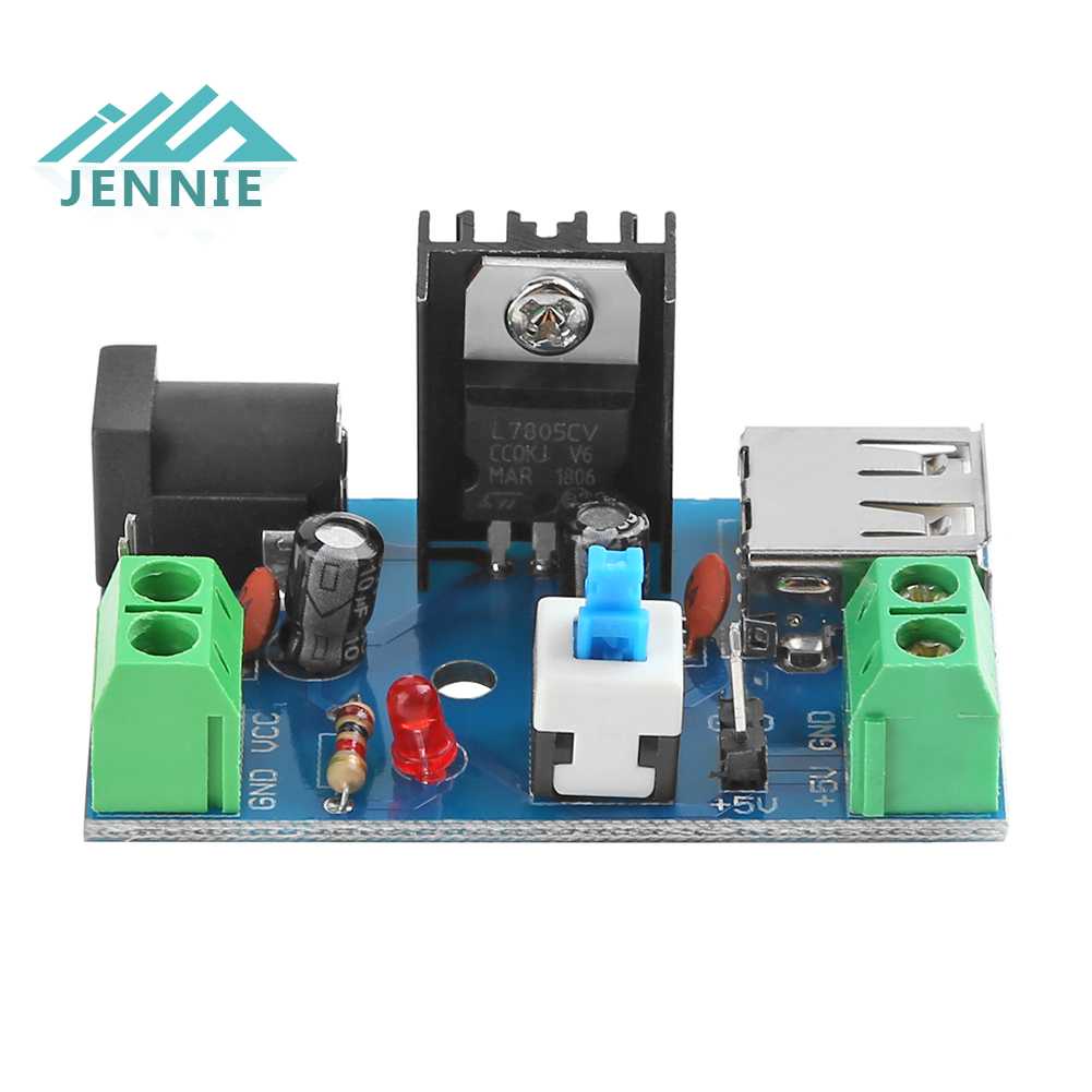 Mô Đun Cung Cấp Nguồn Điện 7-15V 9V 12V Sang 5V 2A L7805 Buck Có Công Tắc