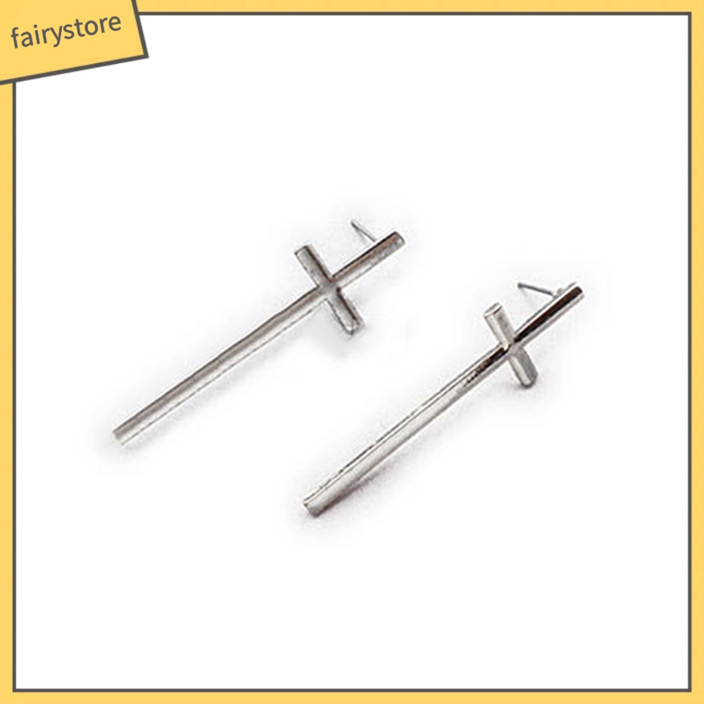 Khuyên Tai Hình Thánh Giá Phong Cách Punk Gothic Cổ Điển Dành Cho Nam Và Nữ