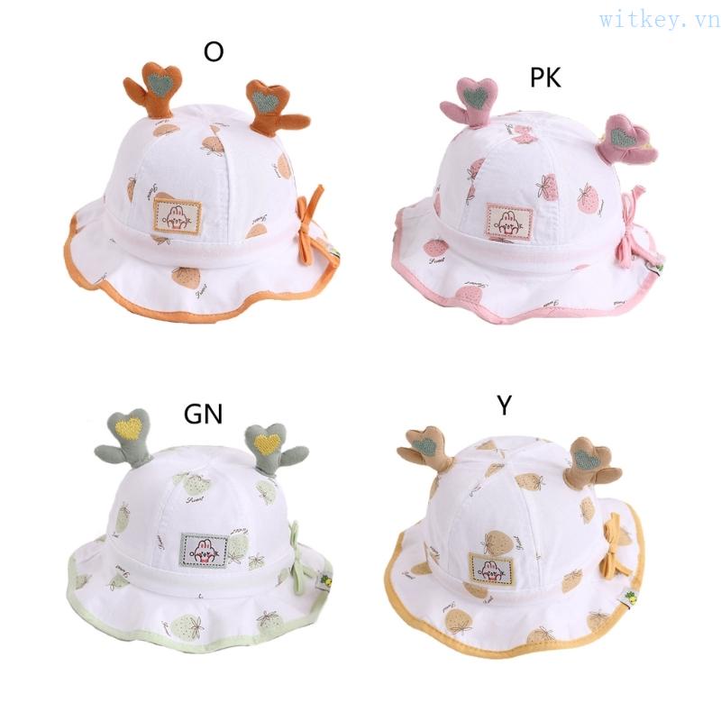 Nón Tai Bèo Vải Cotton Mềm Mại In Họa Tiết Hoạt Hình Dễ Thương Cho Bé