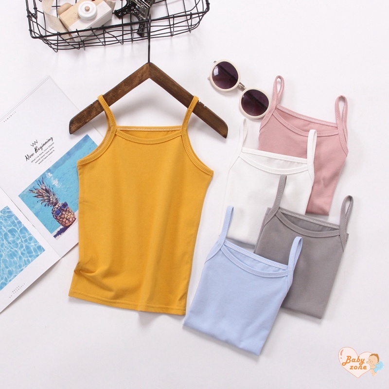 Áo Lót Hai Dây Bằng Vải Cotton In Hoa Thời Trang Mùa Hè Cho Bé Gái