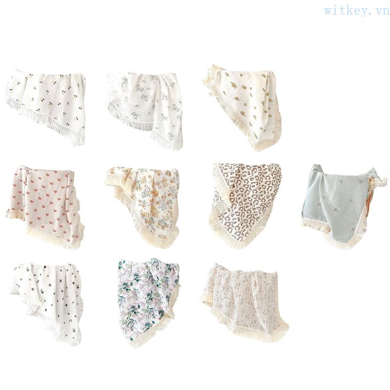 Chăn Quấn Em Bé Bằng Cotton Mềm Mại Phối Núm Tua Phong Cách Hồi Giáo