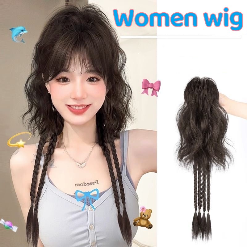 Tóc Giả Thẳng / Xoăn Dài Màu Đen / Nâu Thời Trang Mùa Hè Cho Nữ Y2k