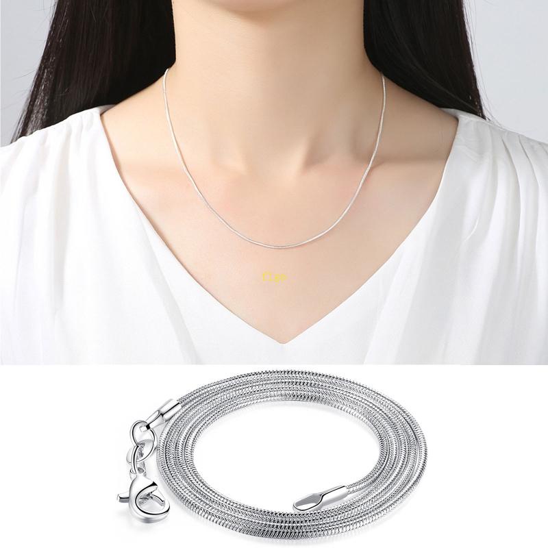 Set 10 Vòng Cổ Nhiều Lớp Màu Bạc Dạng Xương Rắn Phong Cách Punk