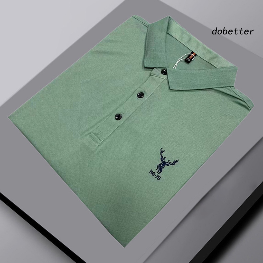 Áo Thun Tay Ngắn Cổ Bẻ Cài Nút Mềm Mại Co Giãn Thời Trang Đường Phố Mùa Hè Cho Nam