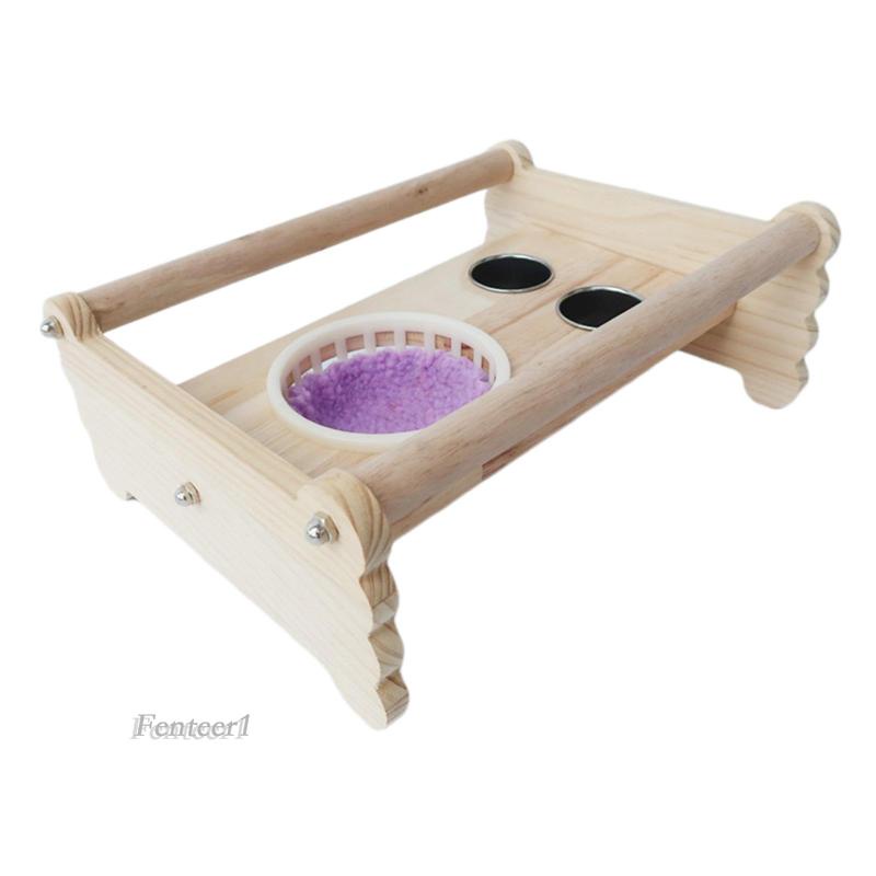 1 [Fenteer1] Giá Đỡ Đứng Đựng Thức Ăn Nước Uống Nhỏ Gọn Màu Hồng Dành Cho Chim Vẹt