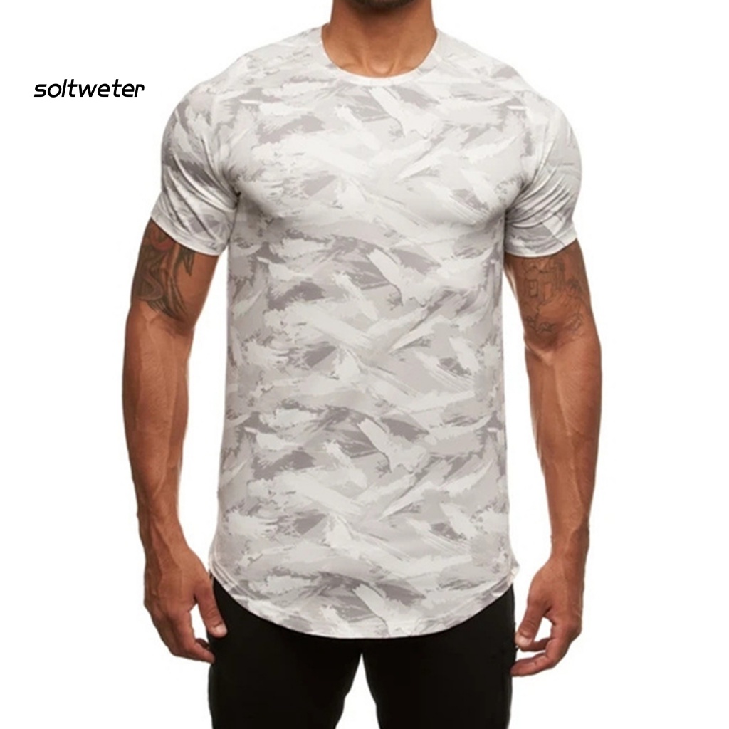 Áo Thun Tay Ngắn Cổ Tròn Mềm Mại In Họa Tiết Rằn Ri Phong Cách Đường Phố Cá Tính Cho Nam