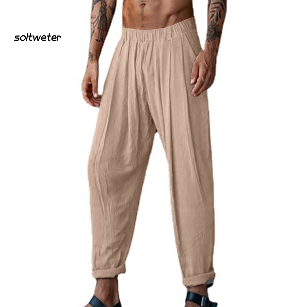 Quần Dài Lưng Thun Màu Sắc Đơn Giản Phong Cách Đường Phố Thời Trang Mùa Hè Cho Nam