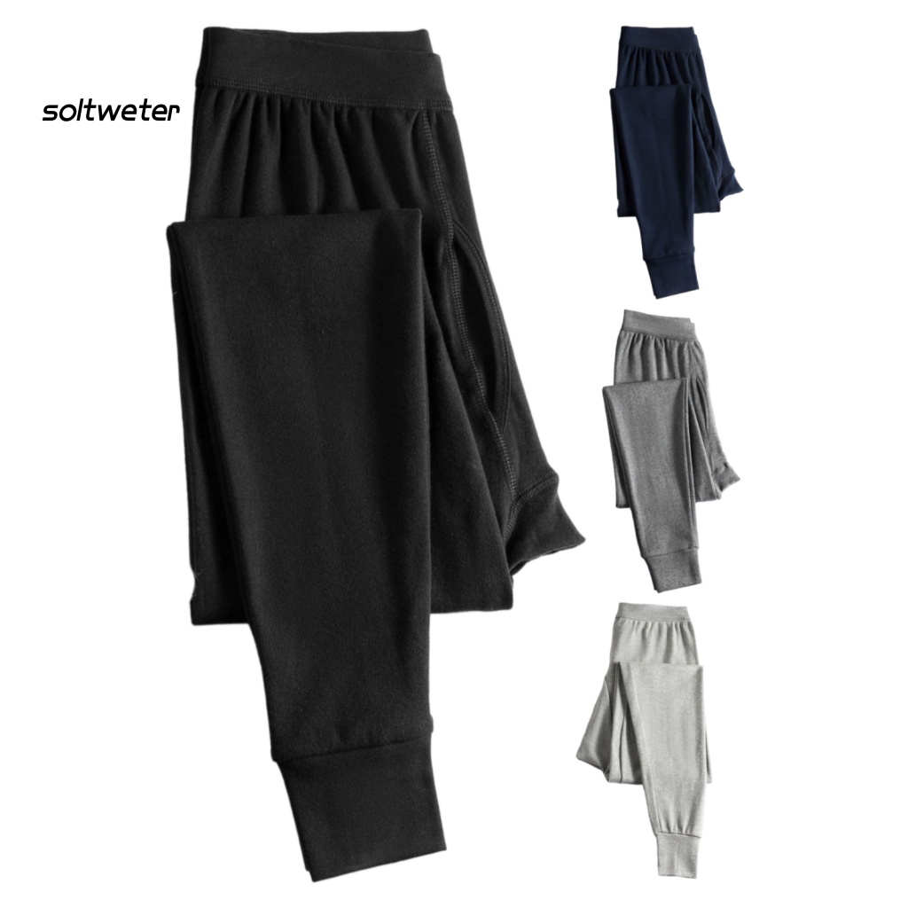 Quần Legging Lưng Thun Màu Trơn Chống Bám Dầu Plus Size Thời Trang Thu Đông Cho Nam