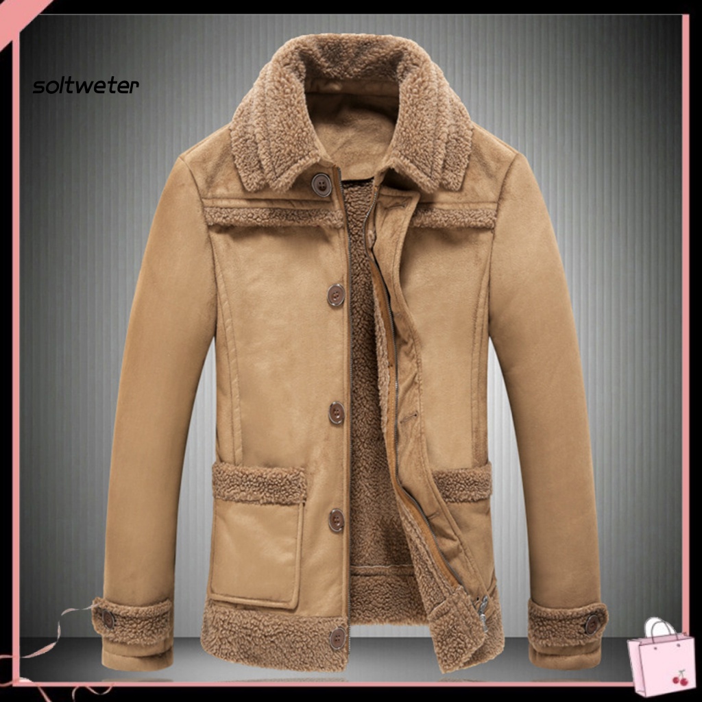 Áo Khoác Len Màu Trơn Giữ Nhiệt Mùa Đông Cho Nam