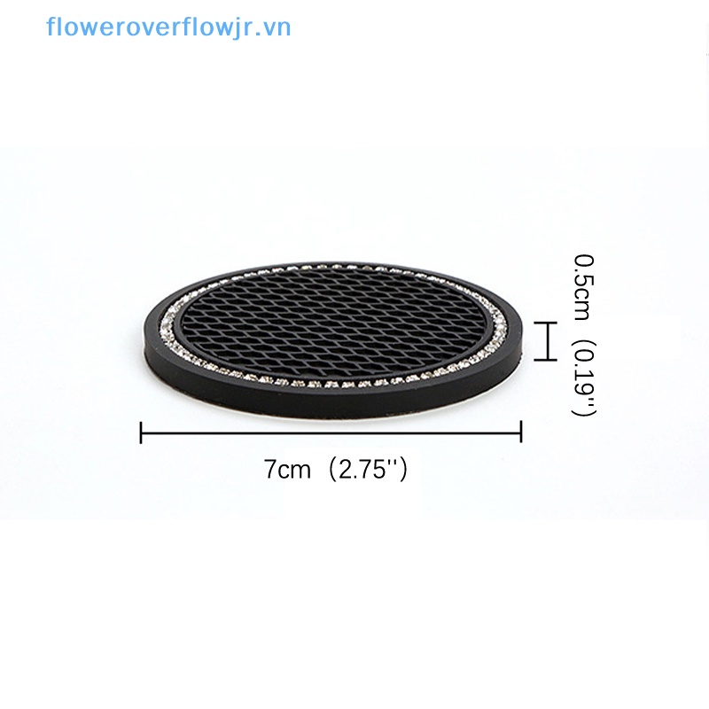 Giá Đỡ Bình Nước Chống Trượt Đính Đá Trang Trí Nội Thất Xe Hơi