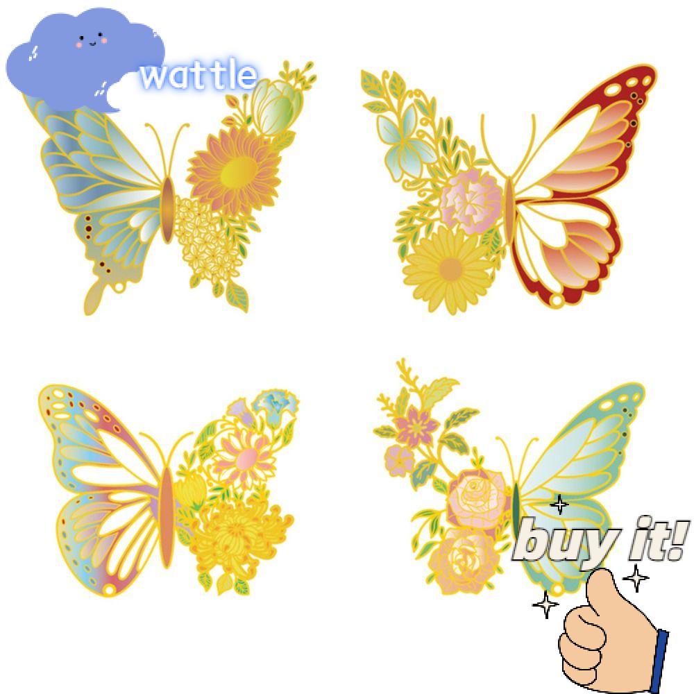 Bộ 4 Thẻ Đánh Dấu Trang Sách Bằng Kim Loại Họa Tiết Hoa Độc Đáo