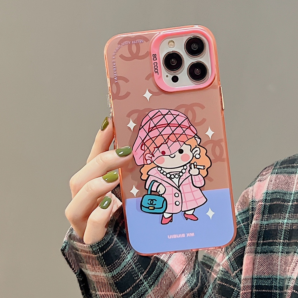 Ốp Điện Thoại tpu Mềm Nhám Trong Suốt Họa Tiết Hoạt Hình Hai Mặt Cho iPhone 11 13 12 14 PRO MAX