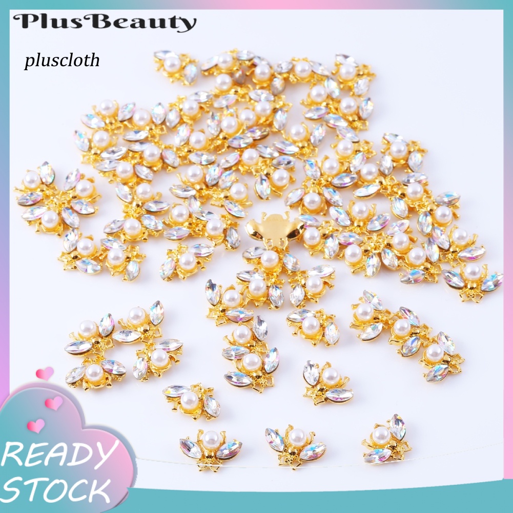 Set 10 Phụ Kiện Trang Trí Móng Tay 3D Hình Chú Ong Đính Đá Xinh Xắn