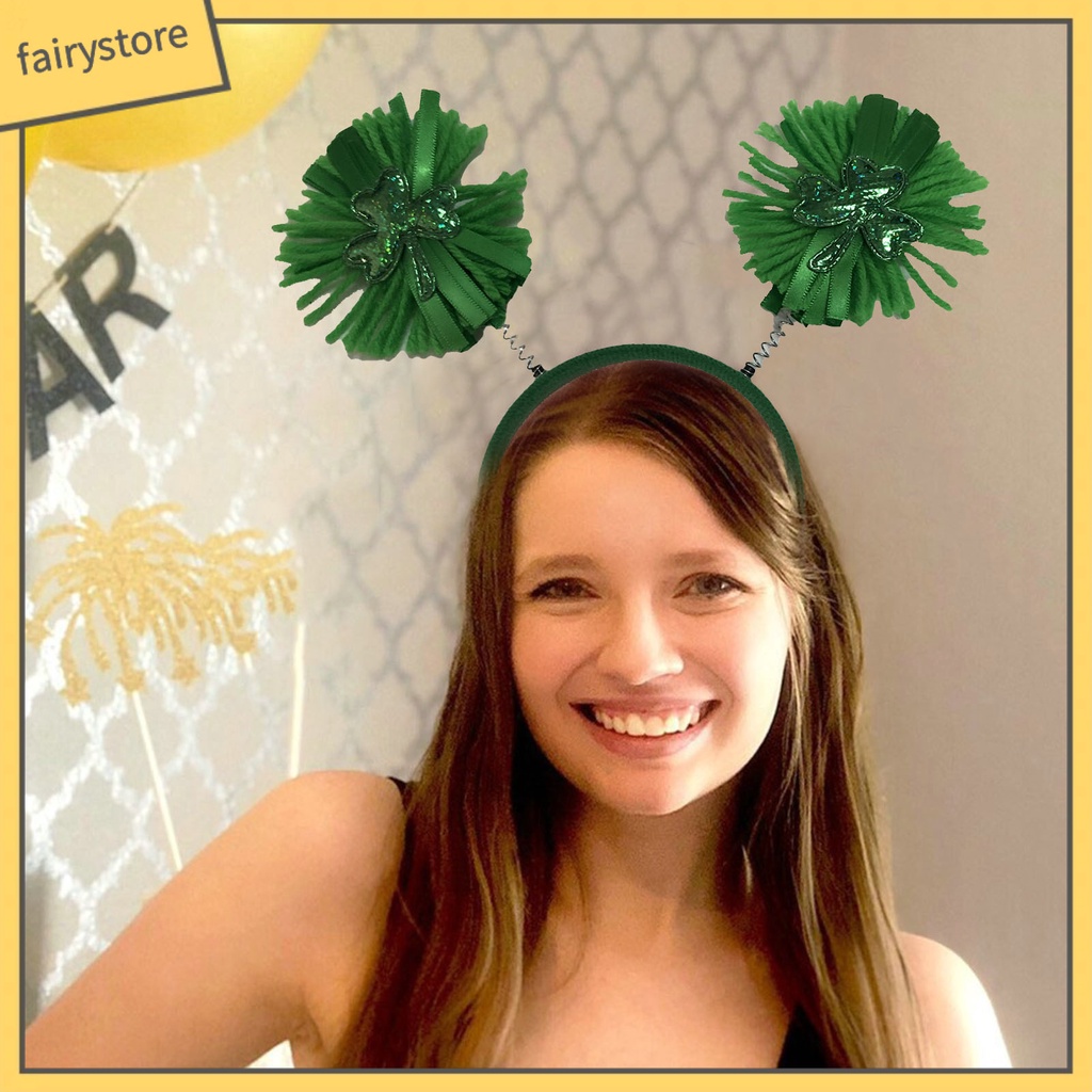 Băng Đô Cài Tóc Đính Cỏ Bốn Lá Chống Trượt Thiết Kế Vui Nhộn