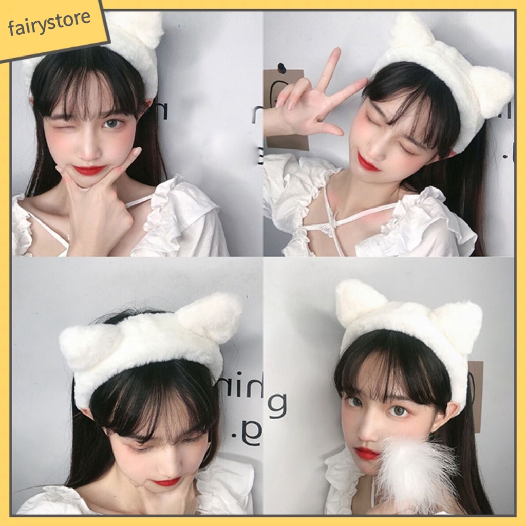 Băng Đô Tai Mèo Nhồi Bông Xinh Xắn Cho Nữ