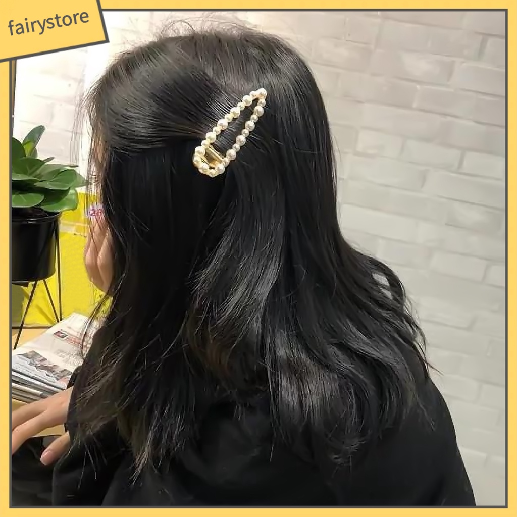 Set 6 Kẹp Tóc Hình Lông Vũ Đính Ngọc Trai Giả Thanh Lịch