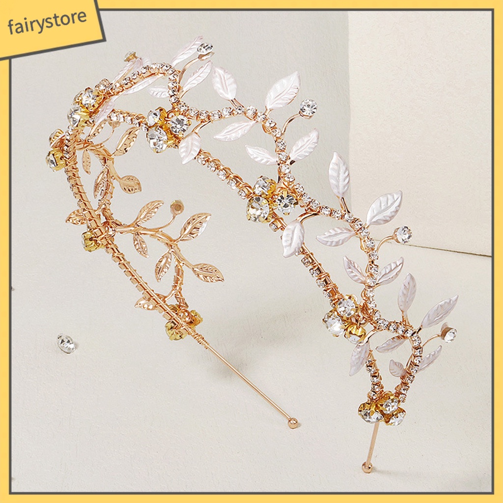 Băng Đô Cài Tóc Hình Vương Miện Đính Đá Lấp Lánh Chống Trượt Cho Cô Dâu