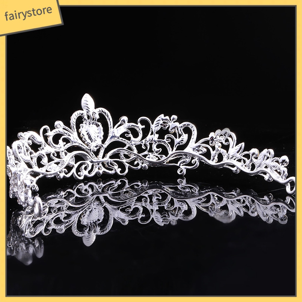 Cài Tóc Hình Vương Miện Đính Đá Thủ Công Dành Cho Cô Dâu