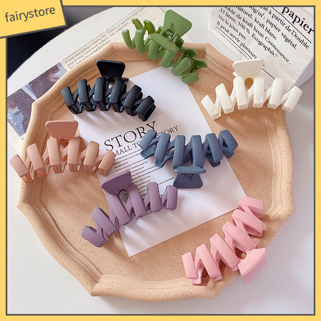 Kẹp Tóc Cá Mập Màu Trơn Bằng Nhựa Resin Thân Thiện Với Môi Trường Kích Thước Lớn [FRO]