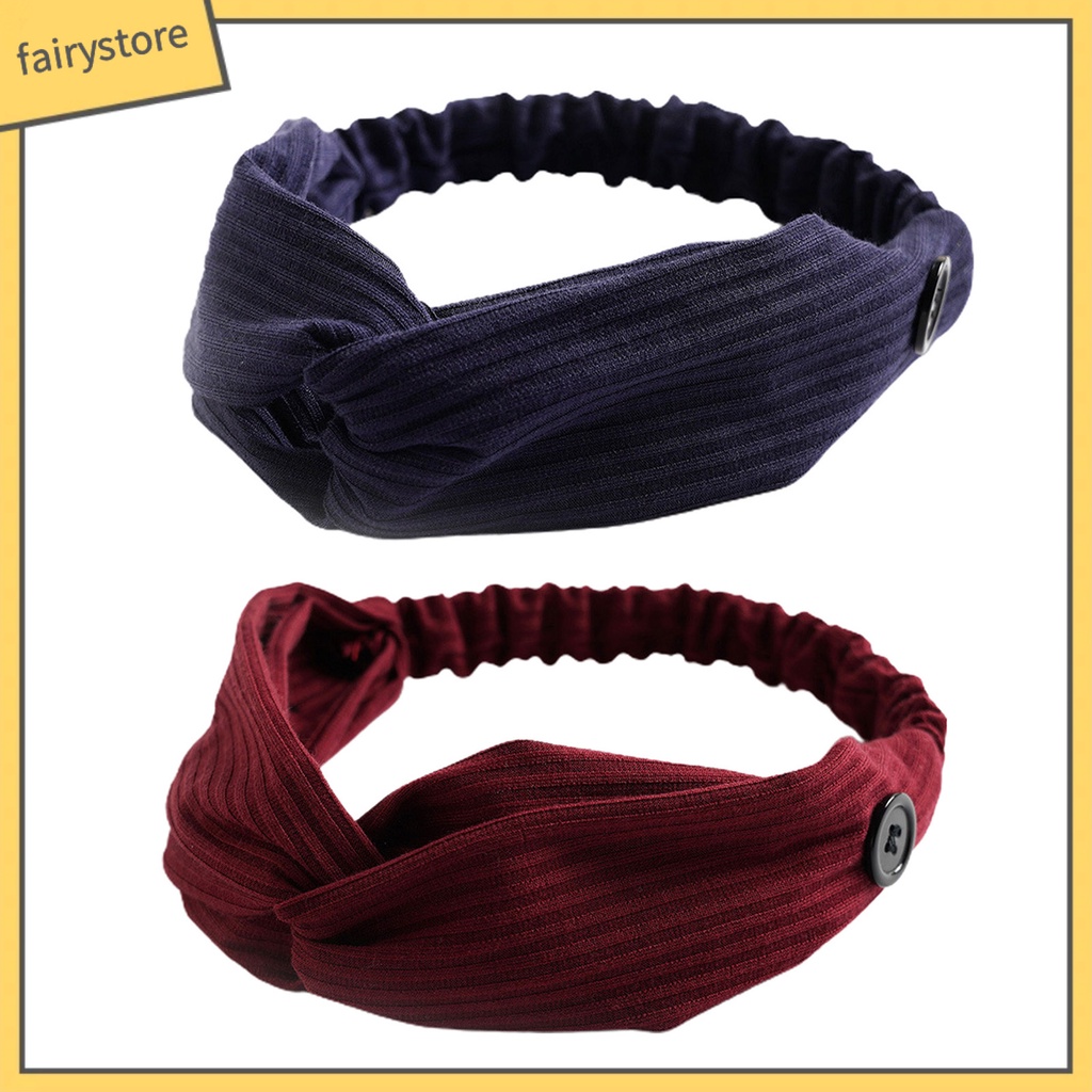 Băng Đô Thắt Nút Co Giãn Tốt Màu Trơn Xinh Xắn Cho Nữ
