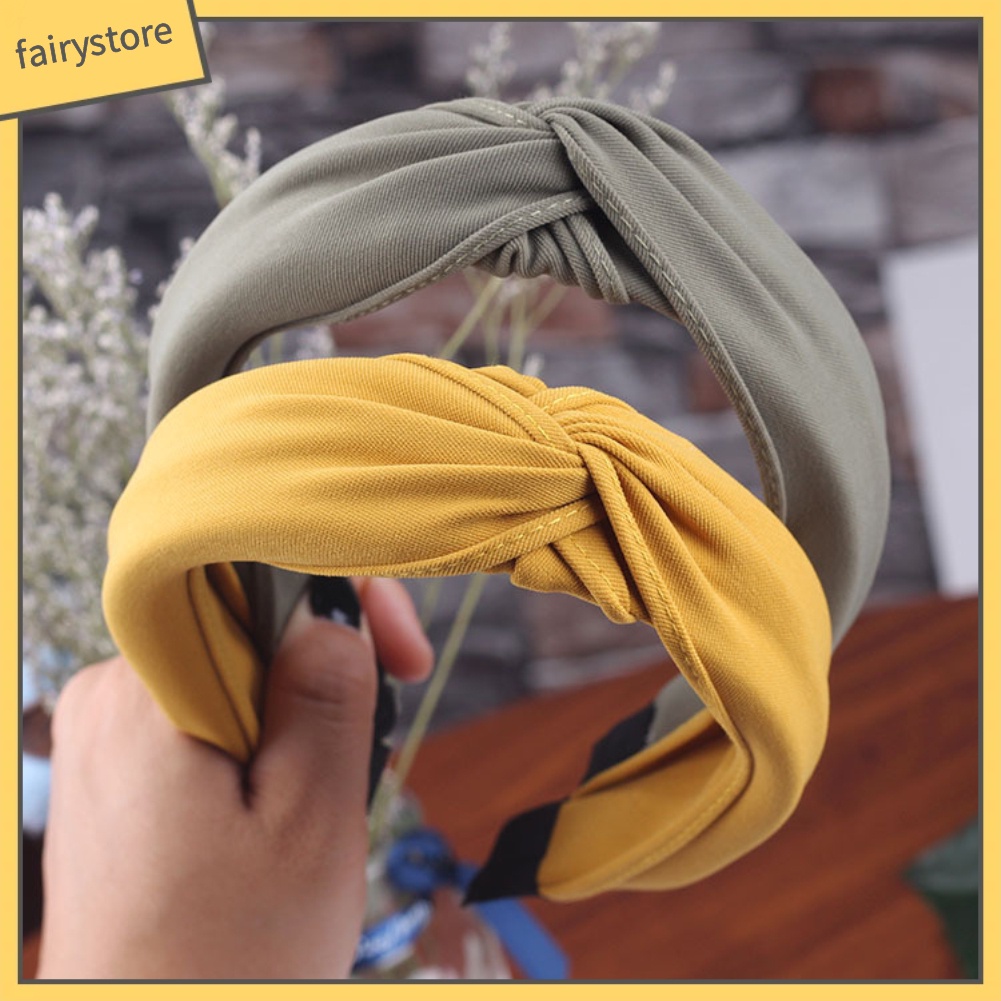 Băng Đô Cài Tóc Bản Rộng Màu Sắc Ngọt Ngào Cho Nữ