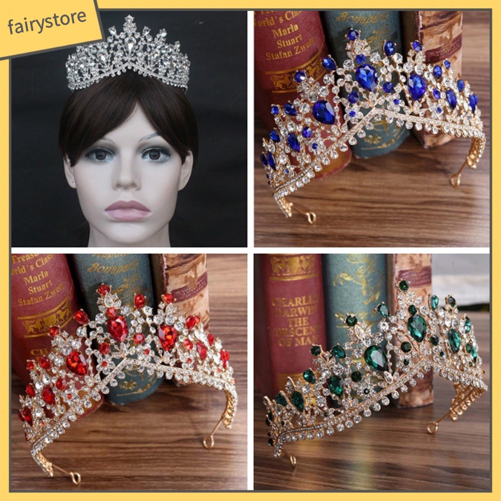 Cài Tóc Hình Vương Miện Đính Đá Lấp Lánh Cho Cô Dâu