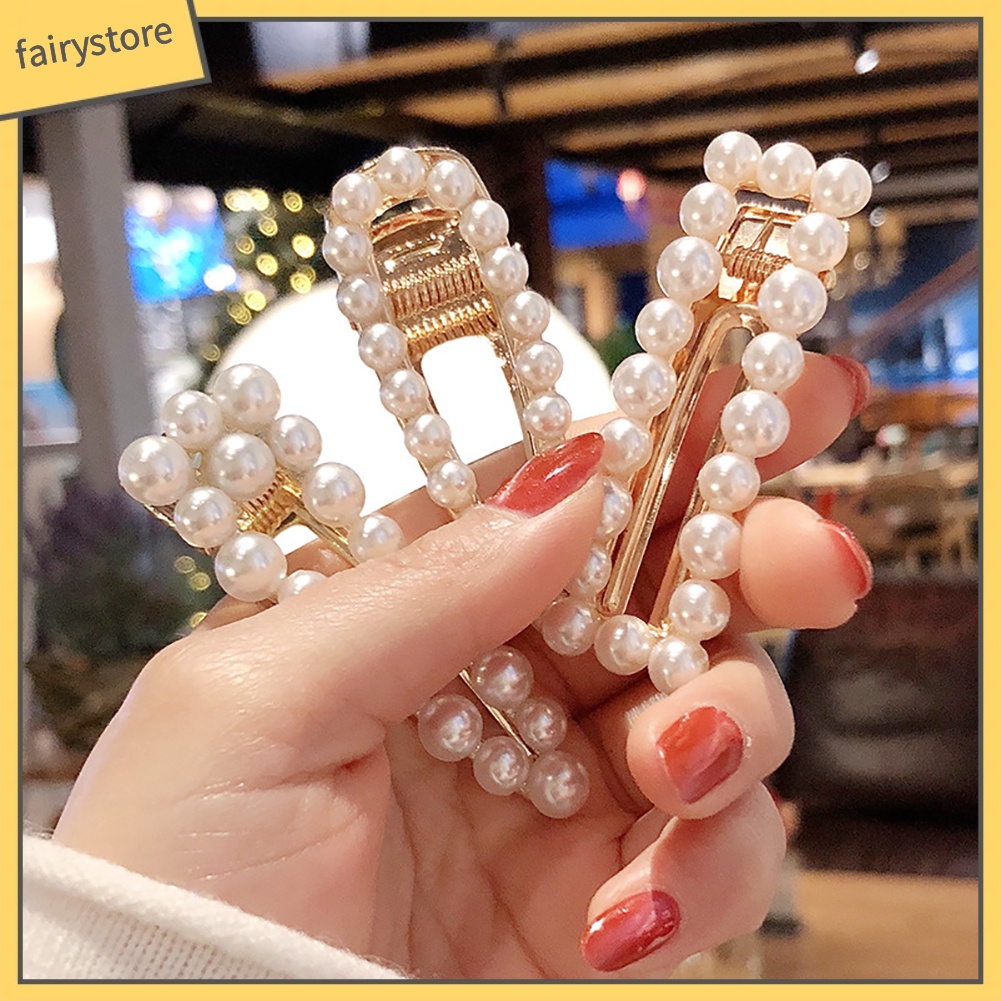 Kẹp Tóc Đính Ngọc Trai Giả Toàn Diện Thanh Lịch Cho Nữ
