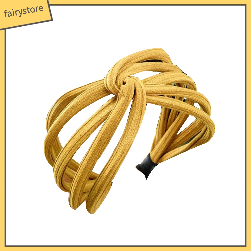 Băng Đô Thắt Nút Nhiều Lớp Màu Trơn Thời Trang Cho Nữ