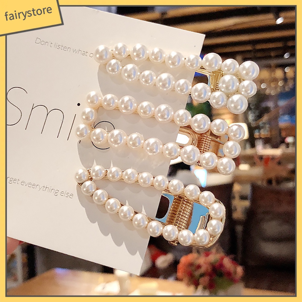 Kẹp Tóc Đính Ngọc Trai Giả Toàn Diện Thanh Lịch Cho Nữ