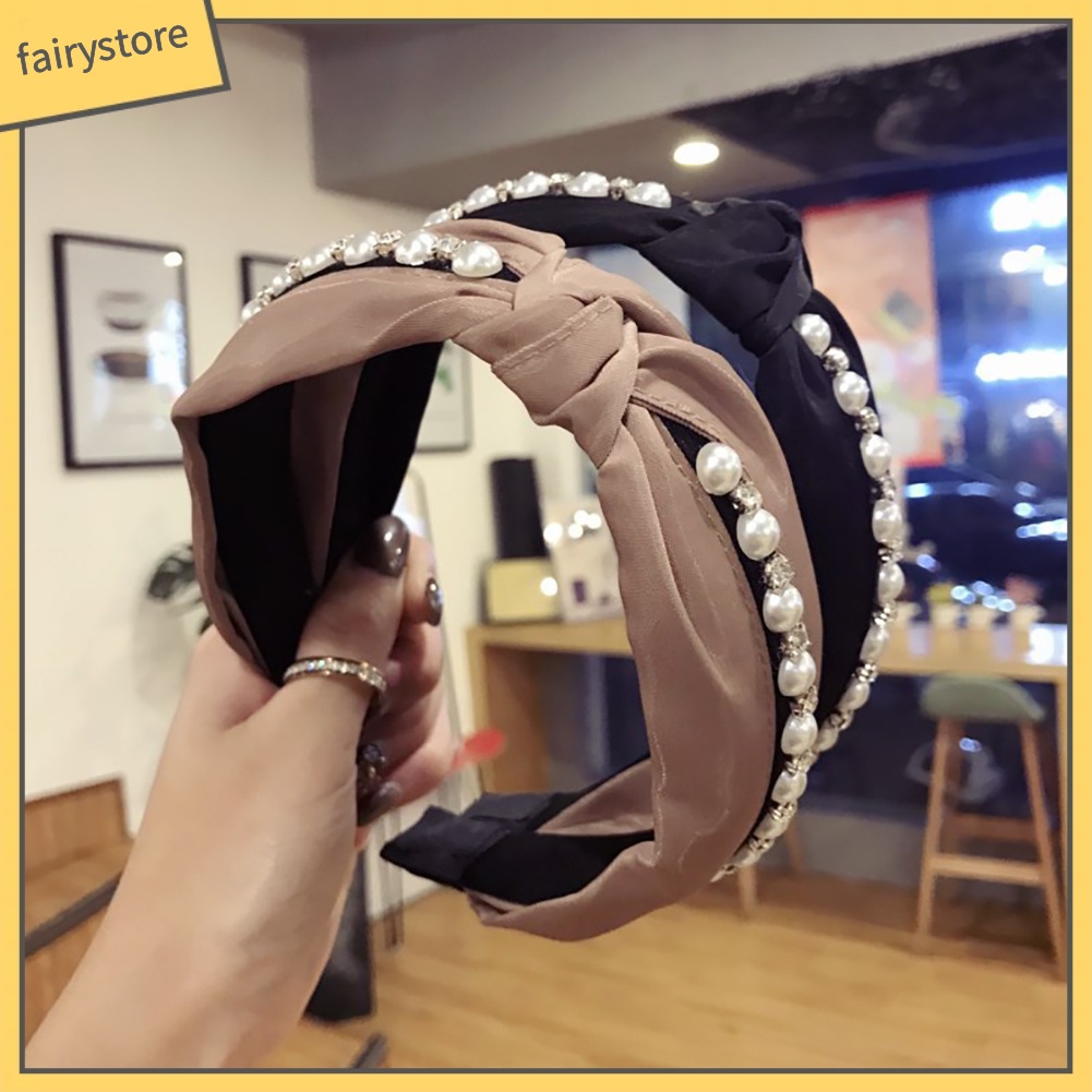 Băng Đô Cài Tóc Đính Ngọc Trai Giả Thời Trang Dành Cho Nữ