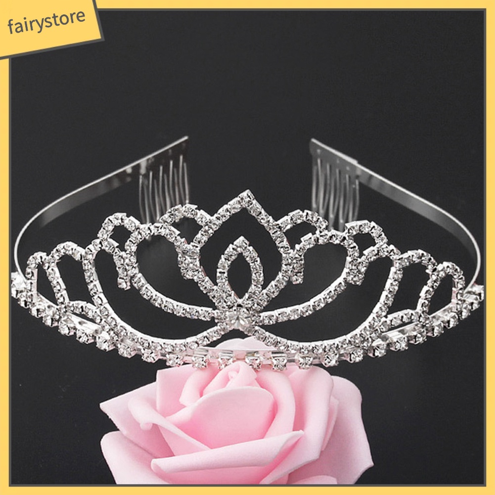 Cài Tóc Hình Vương Miện Đính Đá Lấp Lánh Trang Nhã Cho Nữ