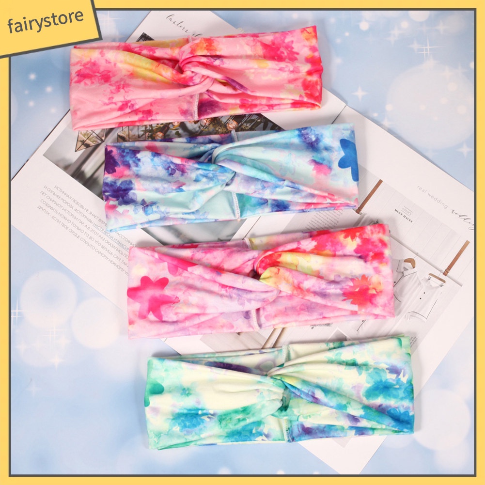 Băng Đô Cài Tóc Thắt Nút Họa Tiết Hoa Dùng Rửa Mặt / Trang Điểm Cho Nữ