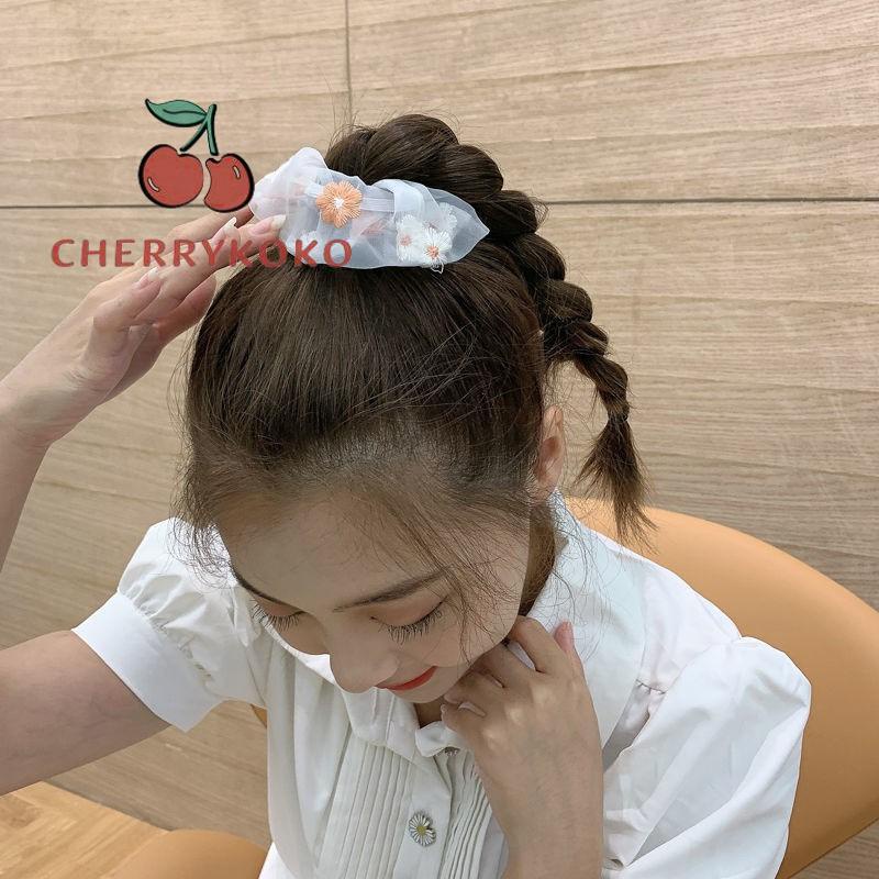 🍒🍒CHERRYKOKO Dây Buộc Tóc Hoa Xinh Xắn Nhiều Màu Sắc Cho Bé Gái