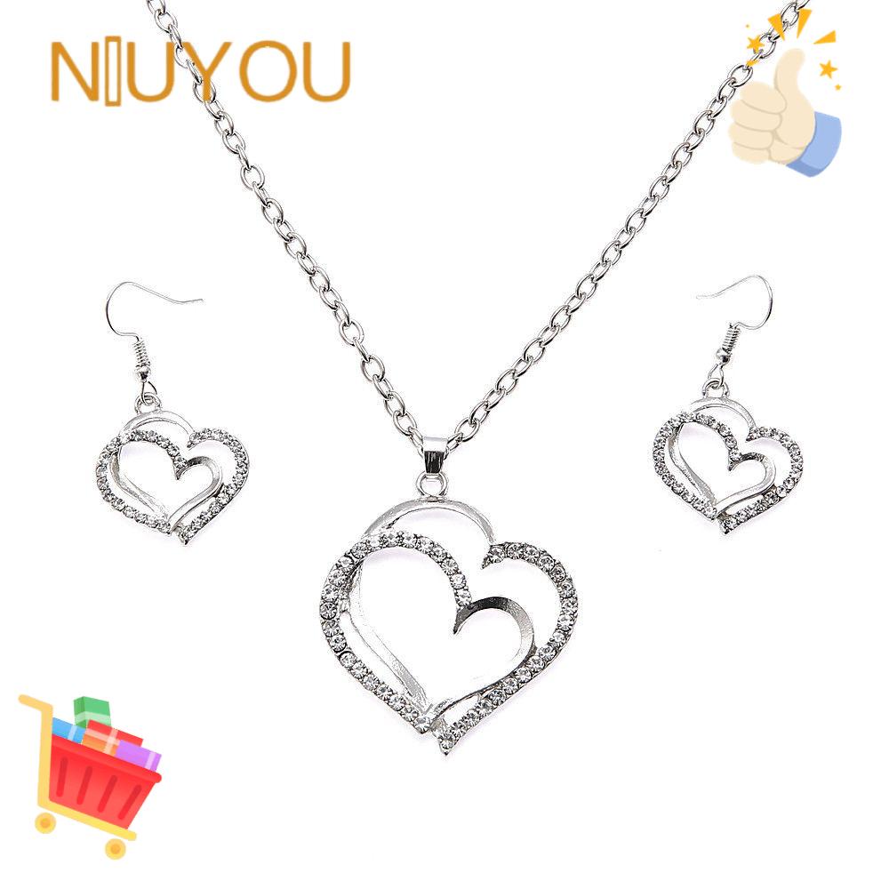 Bộ Vòng cổ + Bông Tai Thời Trang Cổ Điển