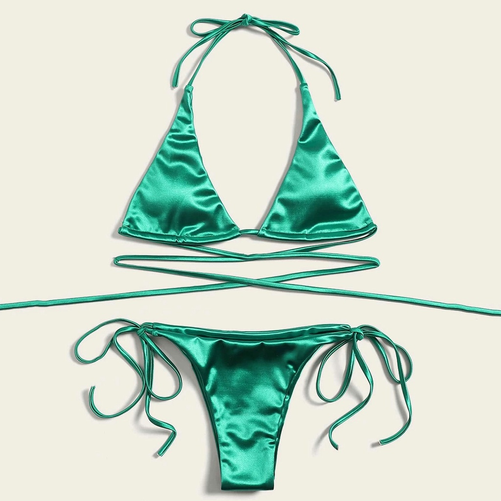 Bộ Bikini 2 Mảnh Màu Sắc Thời Trang Gợi Cảm Cho Nữ