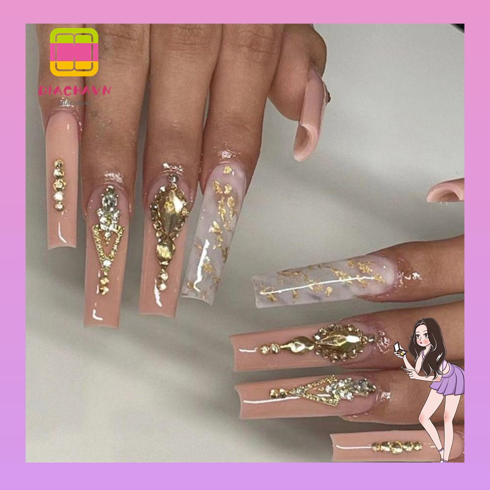 Bộ 24 Móng Tay Giả DIY Che Phủ Toàn Diện Có Thể Tháo Rời