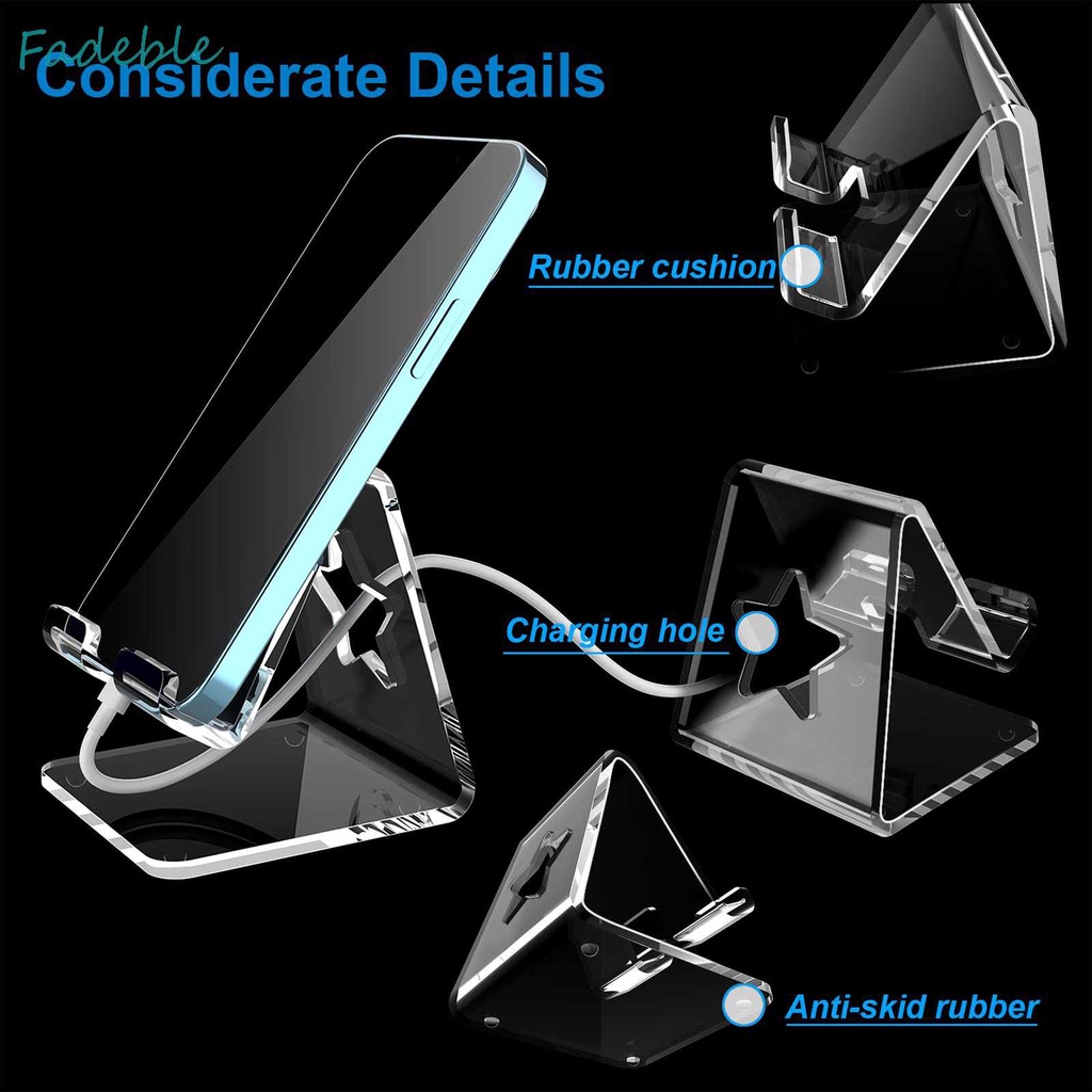 Giá Đỡ Điện Thoại Bằng Acrylic Trong Suốt Để Bàn Tiện Dụng