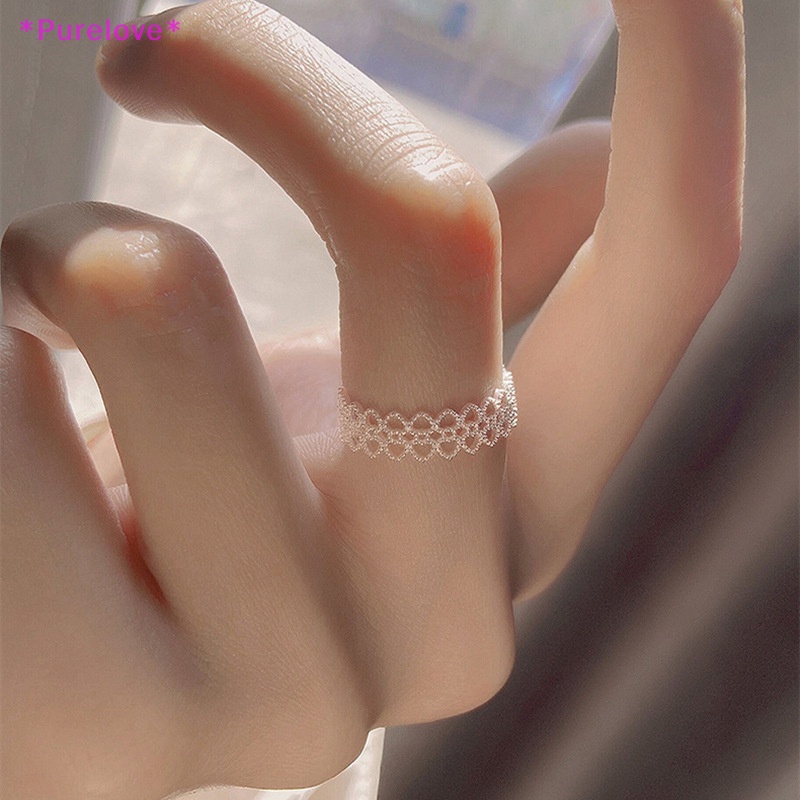 Nhẫn Hình Trái Tim Phối Ren Thời Trang Dành Cho Nữ Mới