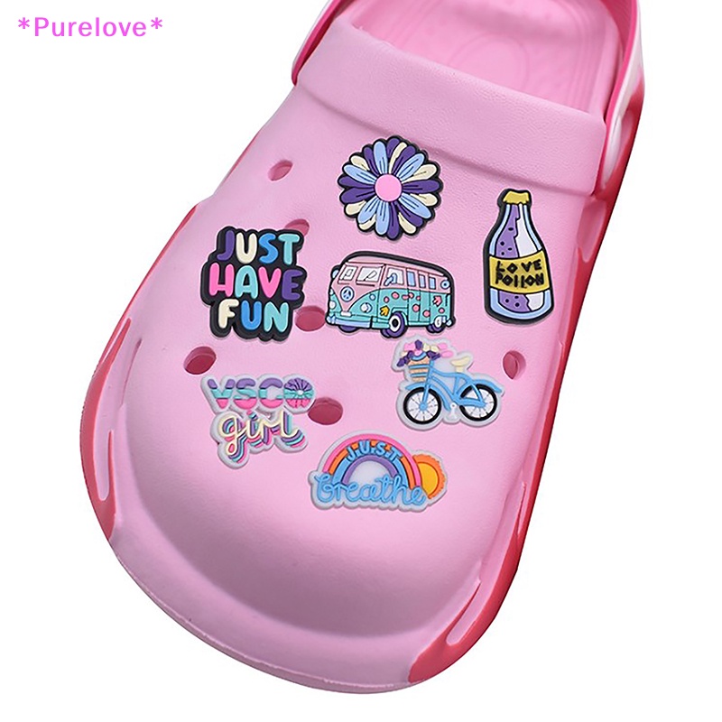 Set 10 Phụ Kiện Khóa Giày Bằng PVC Họa Tiết Hoạt Hình Dễ Thương Cho Jibz Charm Kids Mới