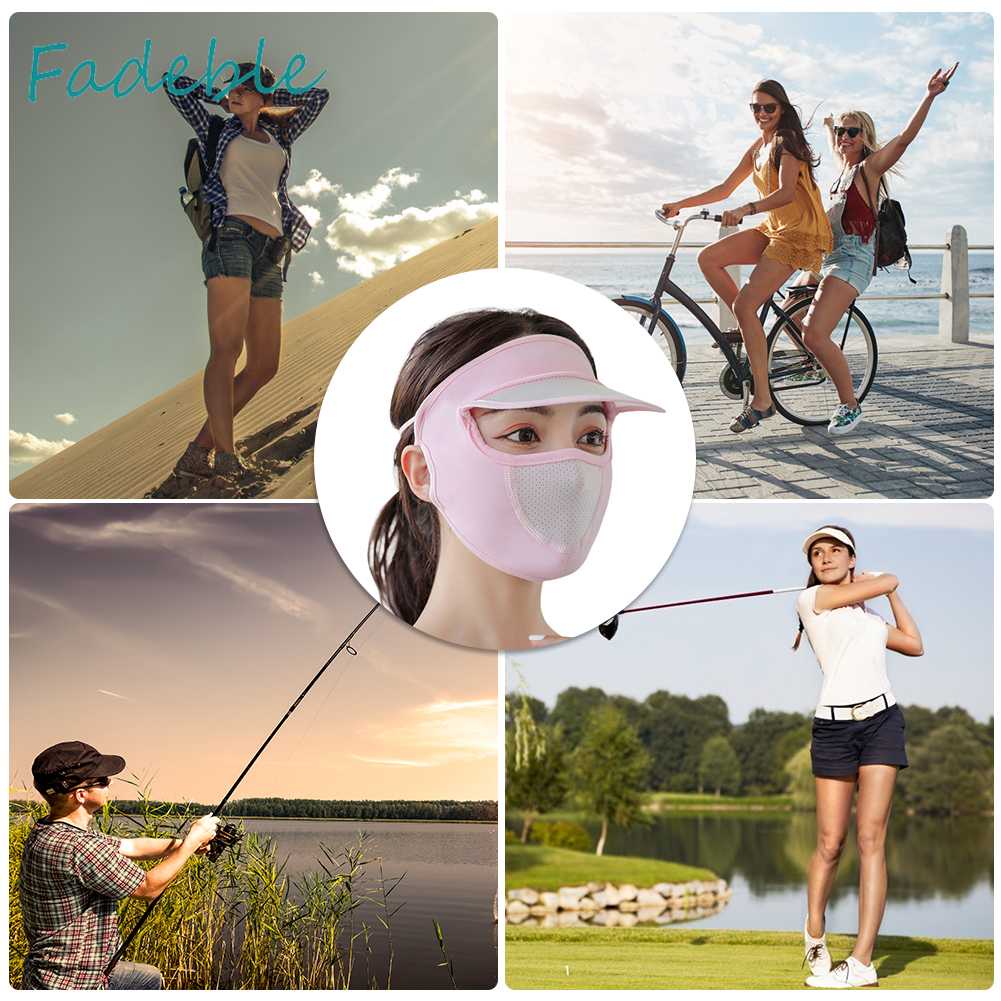 Mũ Chống Nắng Bằng Lụa Mát Thoáng Khí Che Phủ Toàn Diện Tiện Dụng