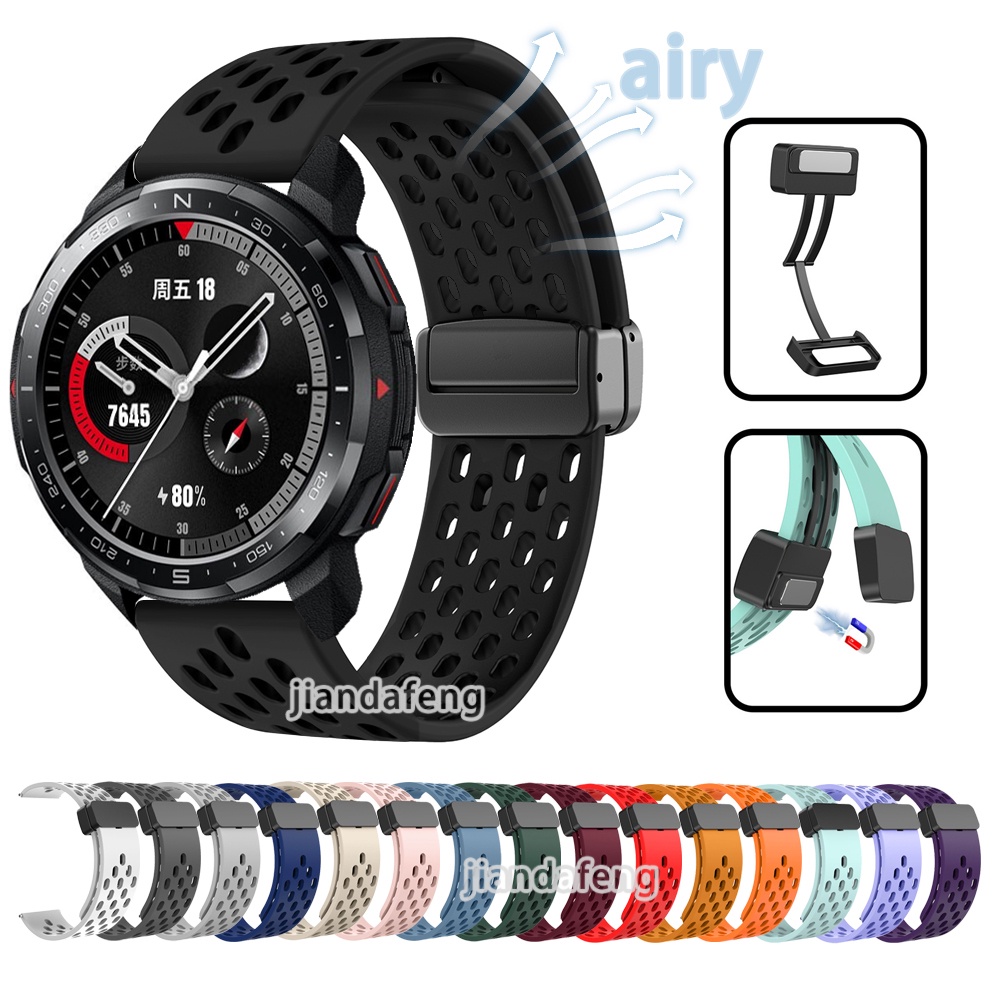 Dây Đeo Thay Thế Bằng Silicon Mềm Có Khóa Nam Châm Chữ D Cho Đồng Hồ Thông Minh HONOR Watch GS Pro GS 3
