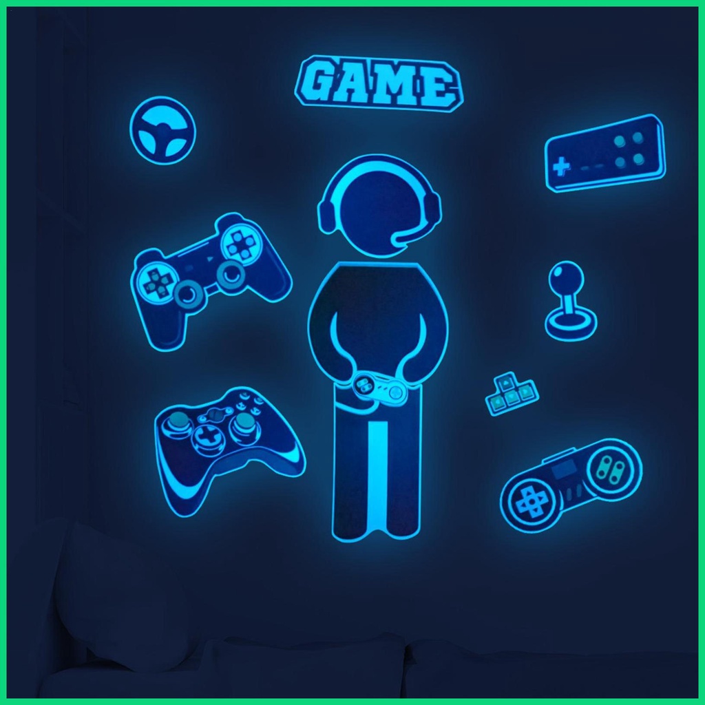 Miếng Dán Tường Dạ Quang Hình Tay Cầm Chơi Game Độc Đáo Trang Trí Nhà Cửa