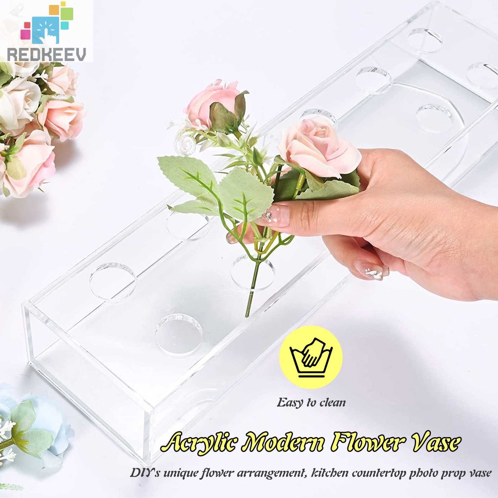 Lọ Hoa Bằng Acrylic Trong Suốt Trọng Lượng Nhẹ Dùng Trang Trí Bàn Ăn