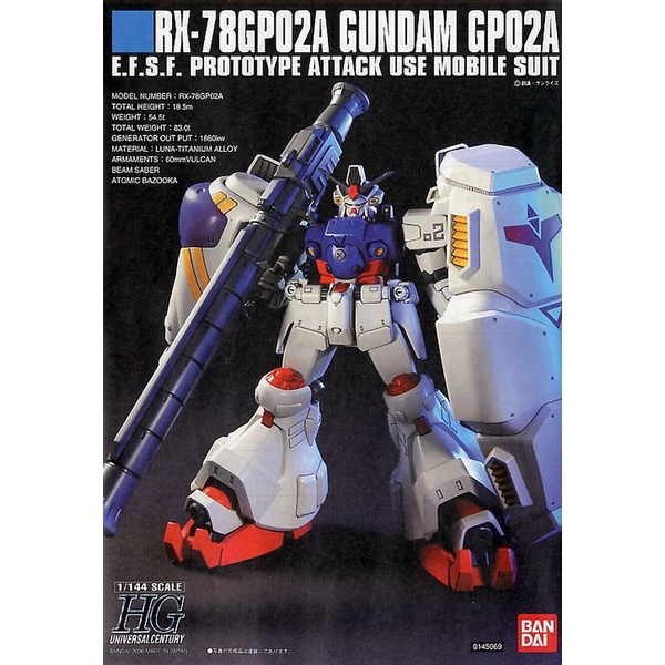 HG 1/144 HG UC GUNDAM GP-02A Physalis Bộ đồ chơi mô hình lắp ráp BANDAI