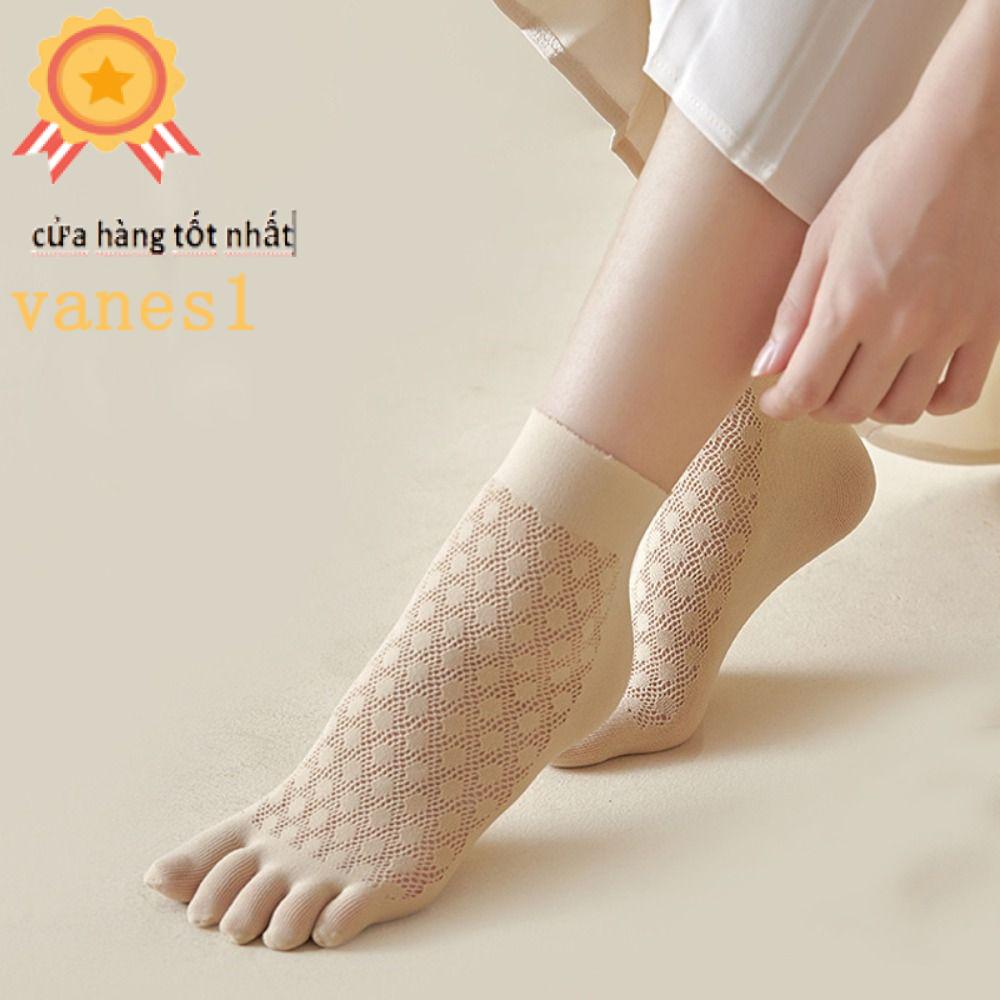 Vớ Xỏ Năm Ngón Bằng Cotton Lụa Co Giãn Màu Sắc Trơn Thoải Mái VANES1 Dành Cho Bạn Nữ