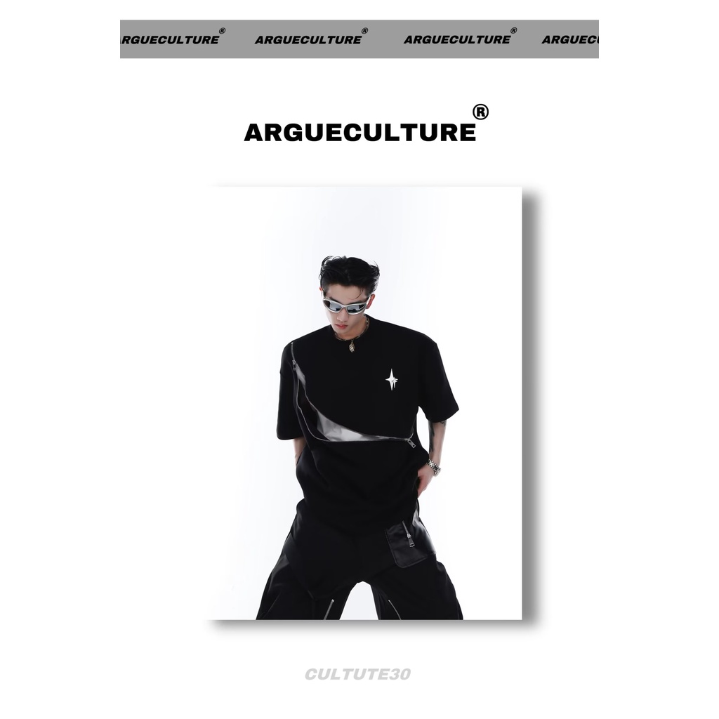 Áo Thun Cotton Nguyên Chất Tay Ngắn Cổ Tròn Khóa Kéo In Ba Chiều Thời Trang Mùa Hè Cho Nam