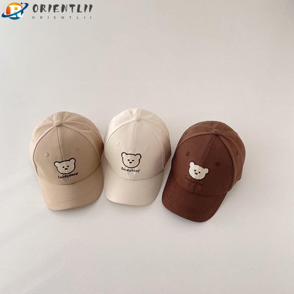 Mũ Lưỡi Trai Mềm Thêu Hình Gấu Dễ Thương