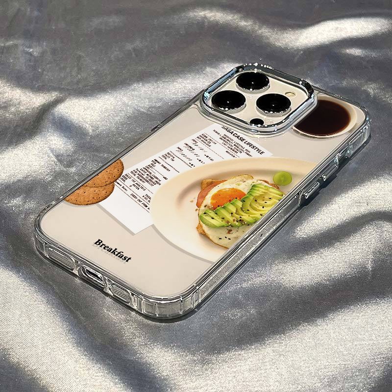 ✅Ốp Điện Thoại Mềm Chống Sốc Kiểu Dáng Đơn Giản Cho Iphone 7 8 11 14Pro Plus max 1213 Bữa Sáng / P8AP