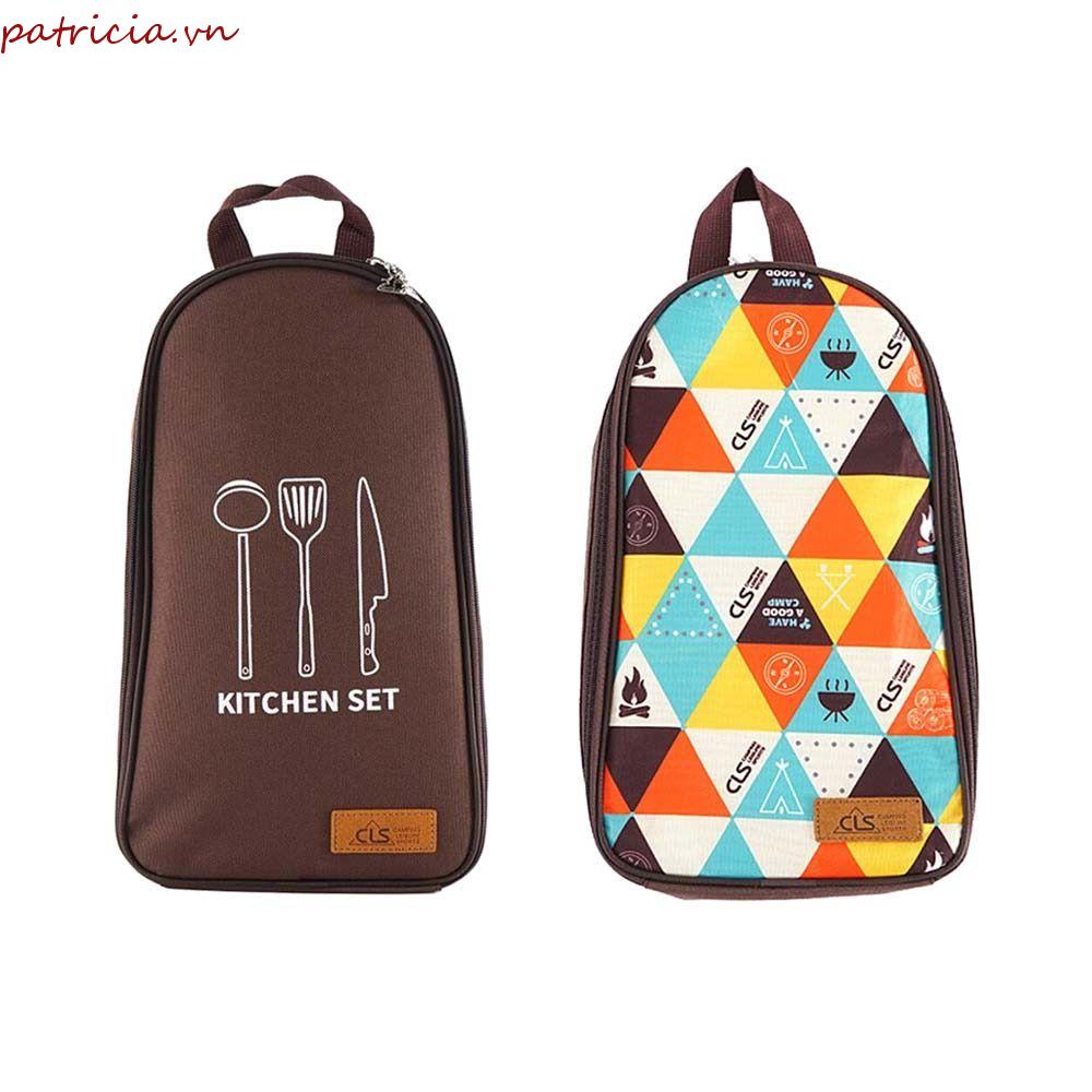 Bộ Dụng Cụ Ăn Uống Bằng Kim Loại Chất Lượng Cao ​Túi Đựng Dụng Cụ Nấu Ăn Cắm Trại Dã Ngoại Tiện Lợi
